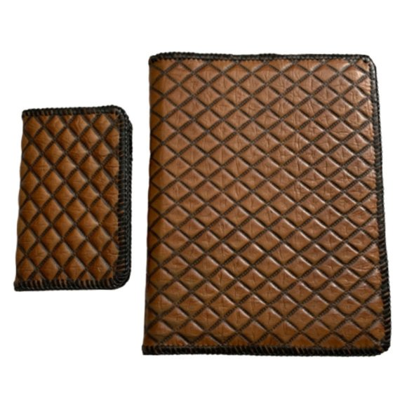 Luxury Hand Quilted Leather Journal/Diary Set - Picture 6 of 9